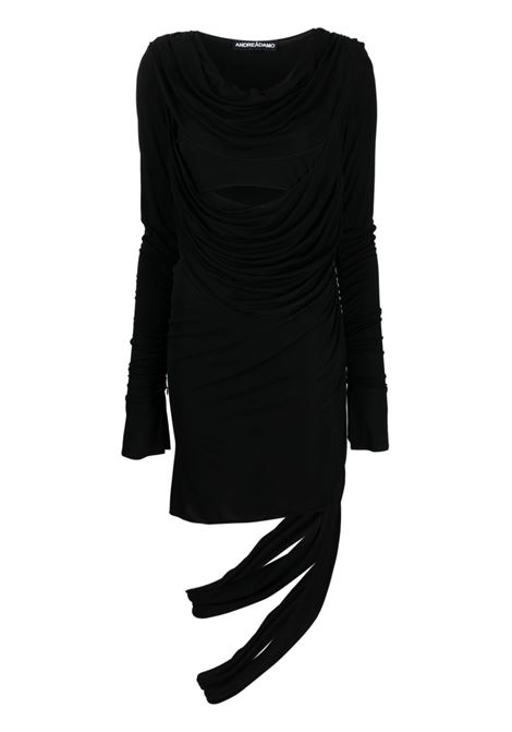 Abito asimmetrico con dettaglio cut-out in nero - donna ANDREADAMO | ADPF23DR023150473