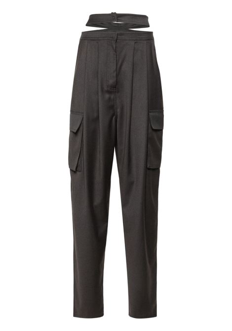 Pantaloni con cut-out in grigio - donna