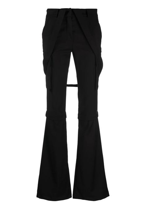 Pantaloni svasati con tasche in nero - donna ANDREADAMO | ADPF23PA193430473