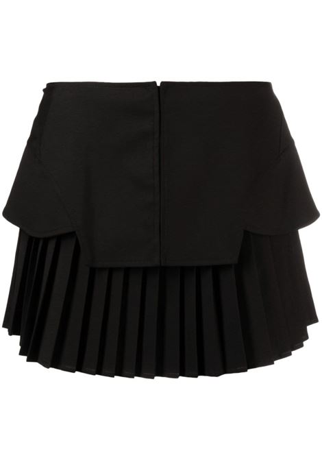 Black corset-detail pleated miniskirt - women ANDREADAMO | ADPF23SK063430473