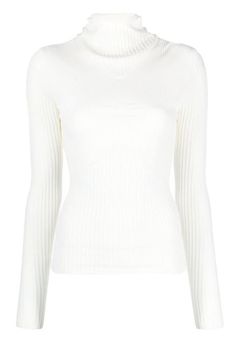 White ribbed hooded top - women ANDREADAMO | ADPF23TO157700060