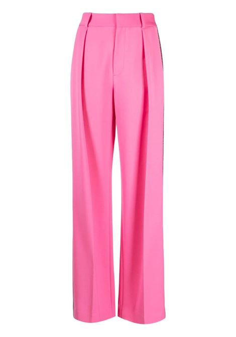 Pantaloni palazzo con decorazione in rosa - donna