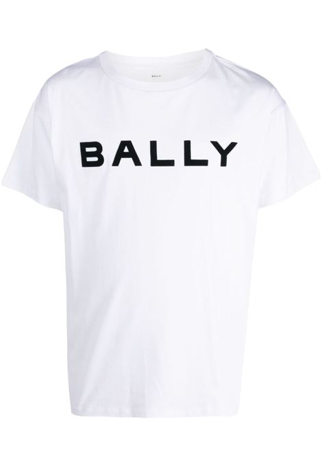 White logo-print T-shirt - men BALLY | MJE03MCO018U001