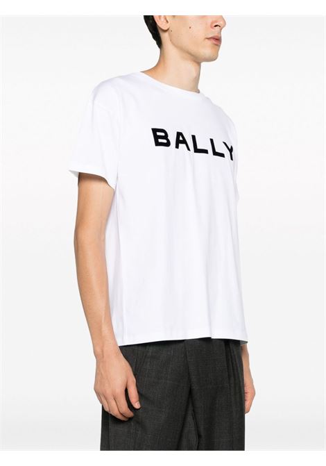 White logo-print T-shirt - men BALLY | MJE03MCO018U001