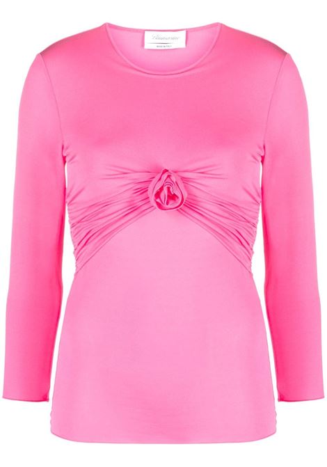 Pink floral-appliqué gathered top - women BLUMARINE | A322C226AN0731