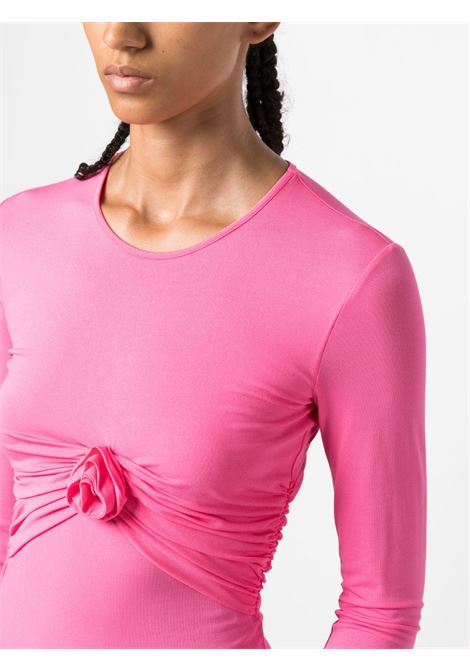 Top con applicazione a fiori in rosa - donna BLUMARINE | A322C226AN0731