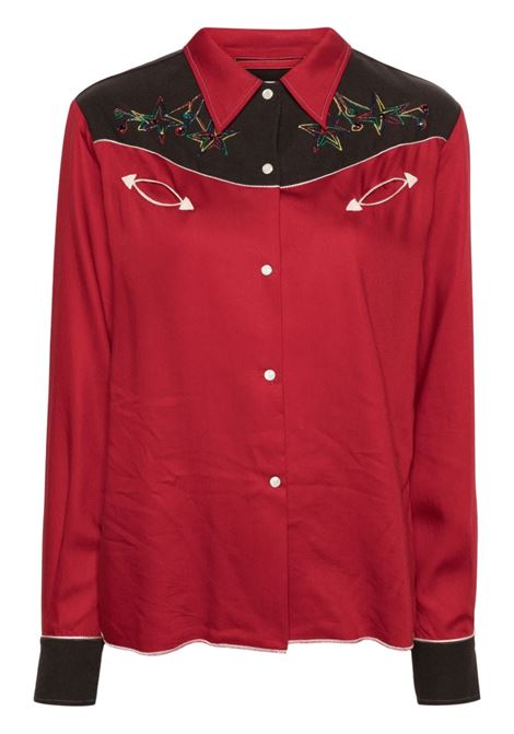 Red Jumper Western embroidered-star shirt - women BODE | WRF23SH009RD