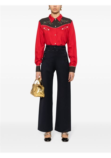 Red Jumper Western embroidered-star shirt - women BODE | WRF23SH009RD