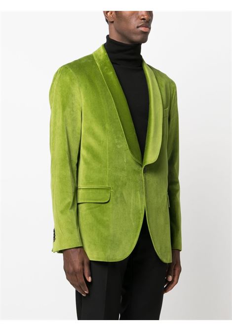 Blazer monopetto in velluto in verde - uomo BOGLIOLI | N8202AFA00330540