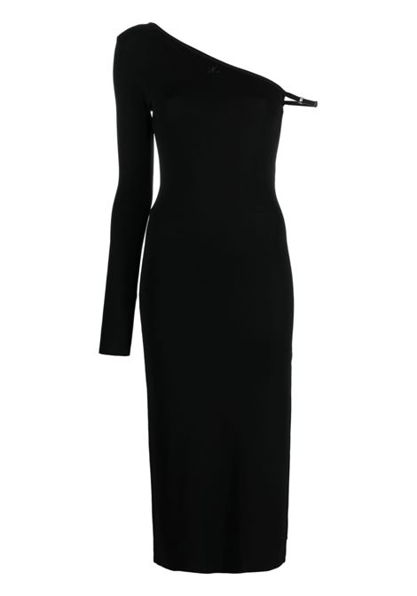 Black one sleeve midi dress - women