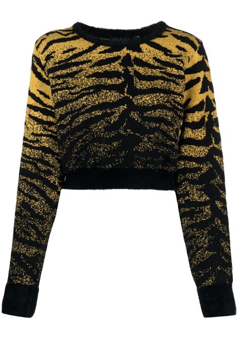 Maglione crop in nero e giallo - donna GCDS | FW23W38094904