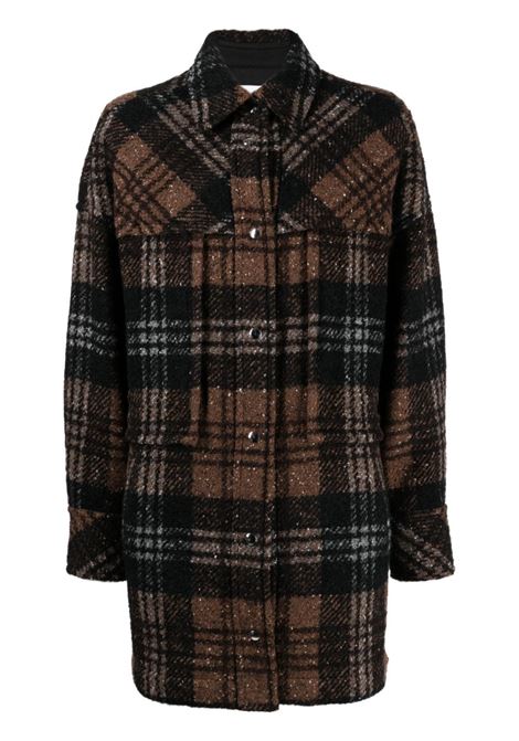 Black and brown plaid-check felted shirt - women IRO | 23WWP100ZAHIBLA5123W