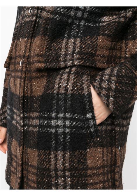 Black and brown plaid-check felted shirt - women IRO | 23WWP100ZAHIBLA5123W