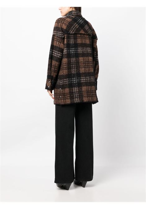 Black and brown plaid-check felted shirt - women IRO | 23WWP100ZAHIBLA5123W