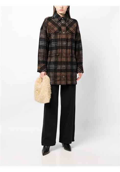 Black and brown plaid-check felted shirt - women IRO | 23WWP100ZAHIBLA5123W