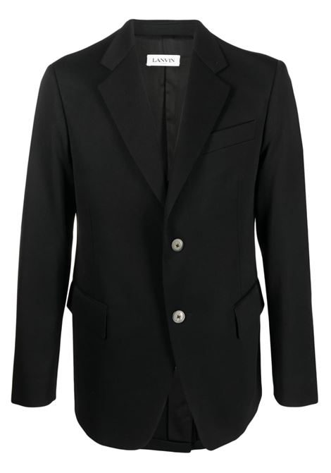 Black single-breasted blazer - men