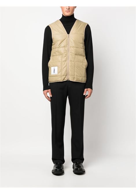 Beige padded V-neck gilet - men MACKINTOSH | GMM020OC0275AAQ14