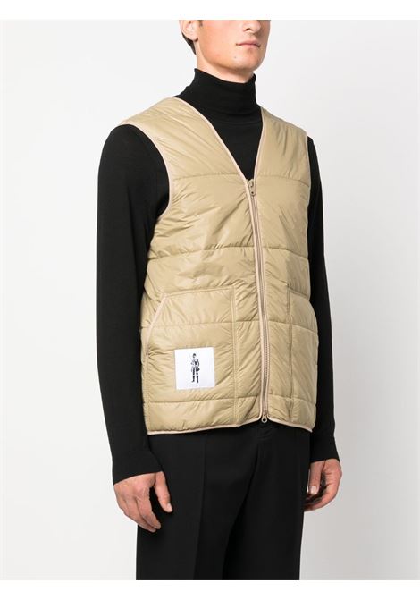 Beige padded V-neck gilet - men MACKINTOSH | GMM020OC0275AAQ14