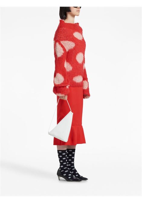 Red polka-dot intarsia knit sweater - women MARNI | GCMD0485Q0UFU160DOR67