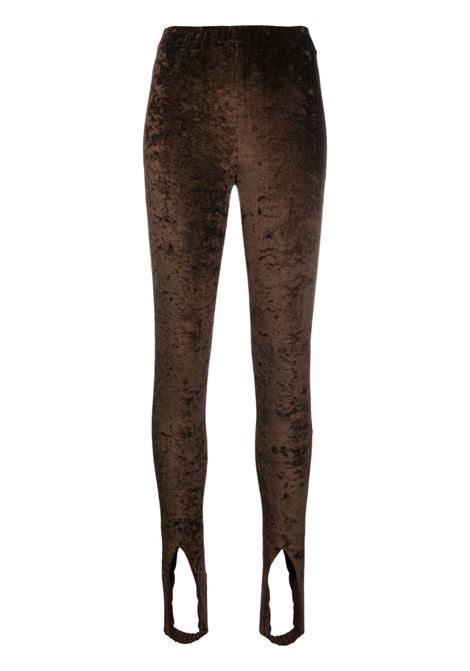 Leggings Carminda con staffe in marrone - donna NANUSHKA | NW23FWPA00378DRKBRWN