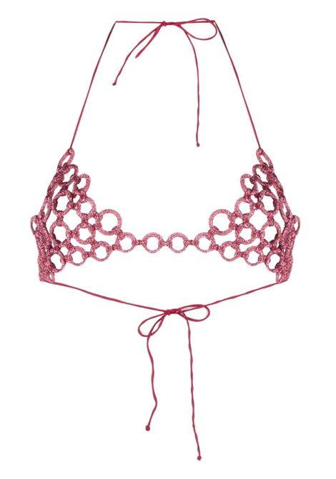 Red Lumière multi-ring bralette top - women