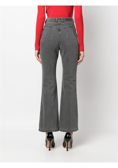 Grey logo-embroidered flared jeans - women PATOU | TR0300081959A