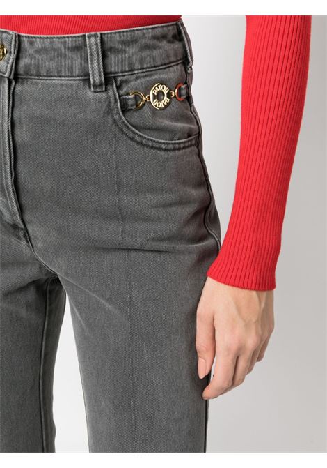 Grey logo-embroidered flared jeans - women PATOU | TR0300081959A