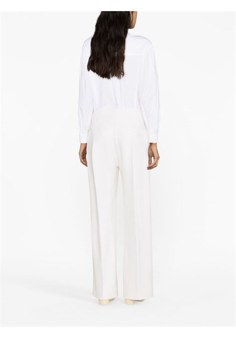 White wide-leg wool-blend trousers - women PATOU | TR0340148009A