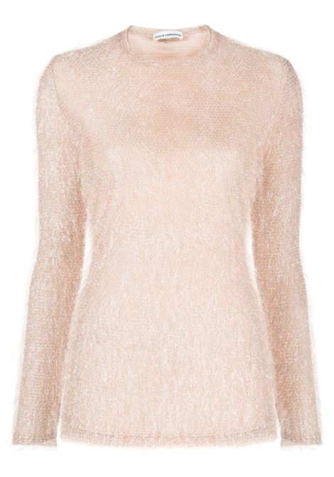 Light pink cut-out metallic-threading jumper - women RABANNE | 23HJTO672PA0101P685