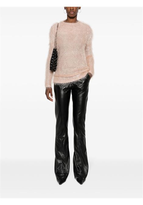 Light pink cut-out metallic-threading jumper - women RABANNE | 23HJTO672PA0101P685