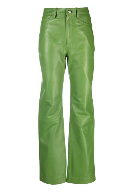 Pantaloni a vita alta in verde - donna