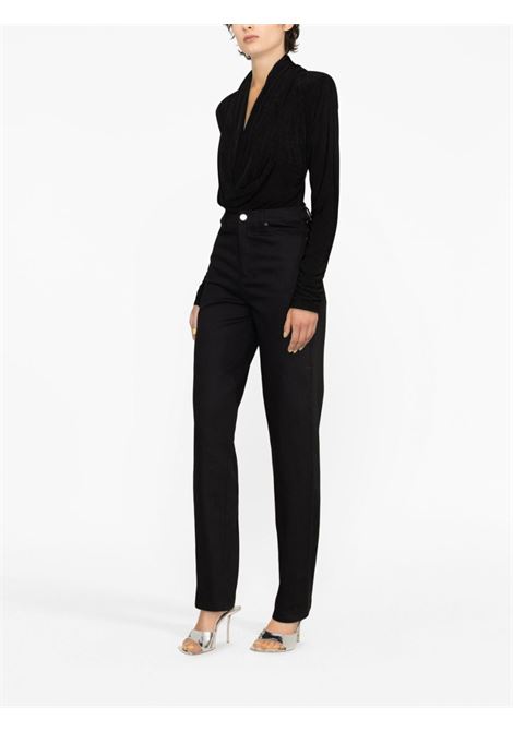 Black crystal-embellished straight-leg trousers - women ROTATE | 1005331001000