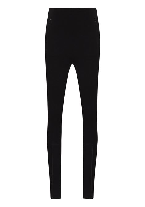 Leggings con zip in nero - donna