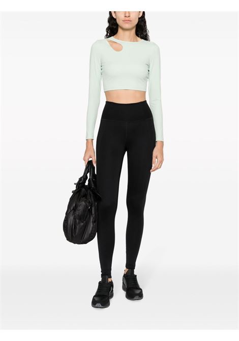 Aqua green cutout logo-print crop top - women WOLFORD | 532446603