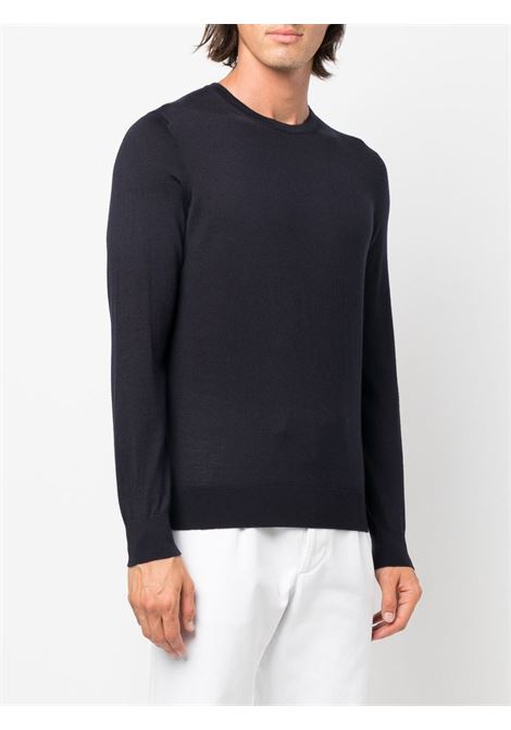 Navy blue crew-neck sweater - men ZEGNA | E8J00110B98