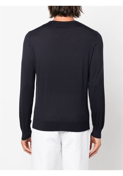 Navy blue crew-neck sweater - men ZEGNA | E8J00110B98