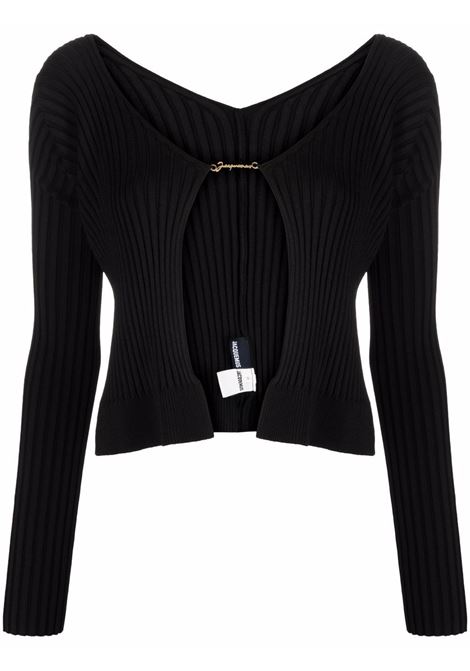 Cardigan la maille pralu longue in nero - donna JACQUEMUS | 223KN5002190990