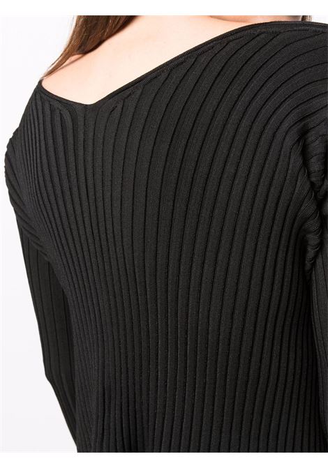 Cardigan la maille pralu longue in nero - donna JACQUEMUS | 223KN5002190990