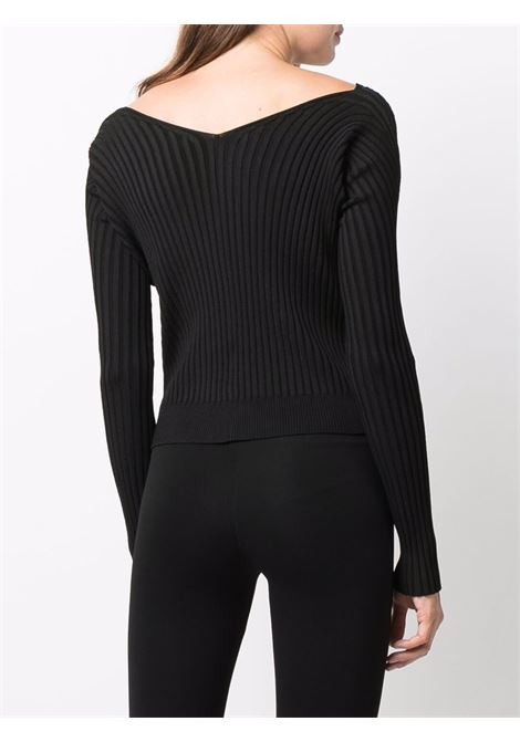 Cardigan la maille pralu longue in nero - donna JACQUEMUS | 223KN5002190990