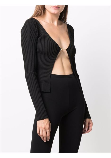 Cardigan la maille pralu longue in nero - donna JACQUEMUS | 223KN5002190990