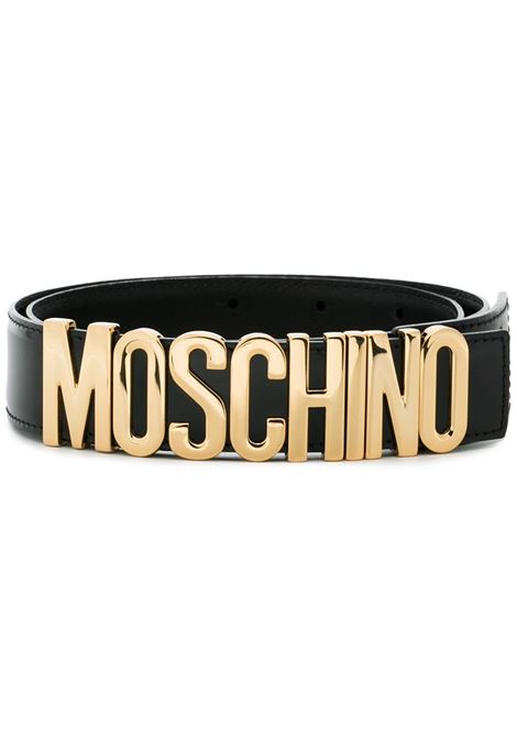 Cintura con logo in nero - donna MOSCHINO | A801280070555