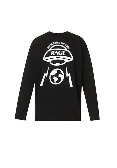 T-shirt a maniche lunghe con logo oversize in nero - uomo MEMBERS OF THE RAGE | MTFW23TT073603720372