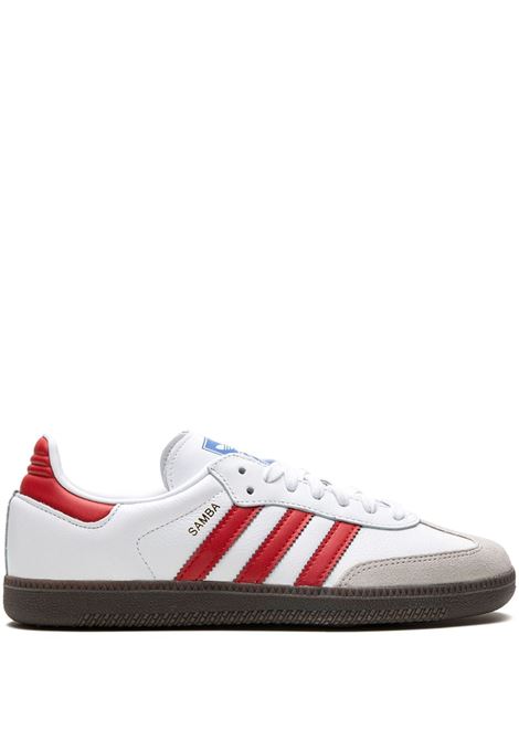 White, grey and red samba low-top sneakers - men