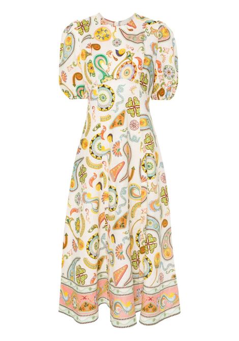 Abito midi con stampa graica multicolore Alemais - donna