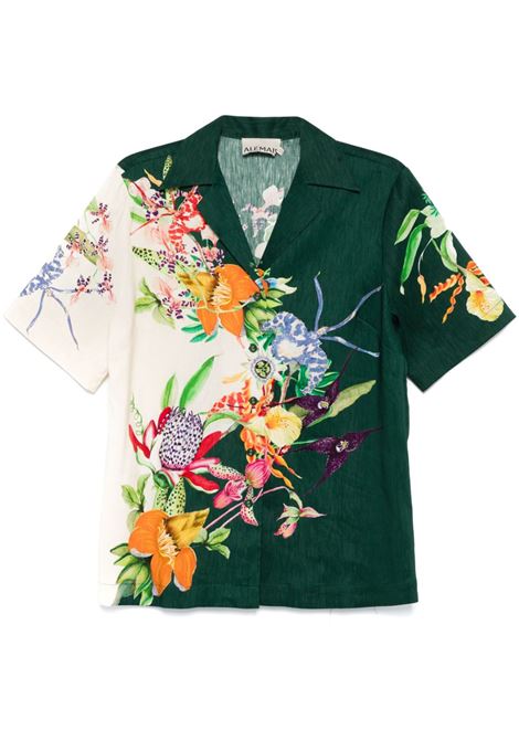 Camicia Aggie con stampa florale in verde Alemais - donna