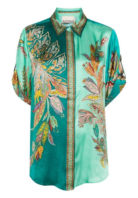 Camicia Franca con stampa a fiori in verde acqua Alemais - donna ALEMAIS | Camicie | 3798TBL