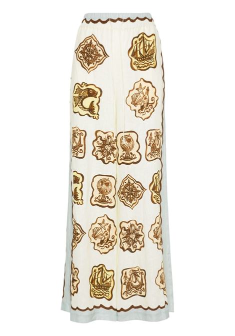 White Relic printed trousers Alemais - women ALEMAIS | Trousers | 3883PCRM