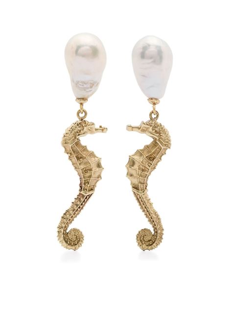 Gold-tone seahorse pearl earrings Alemais - women