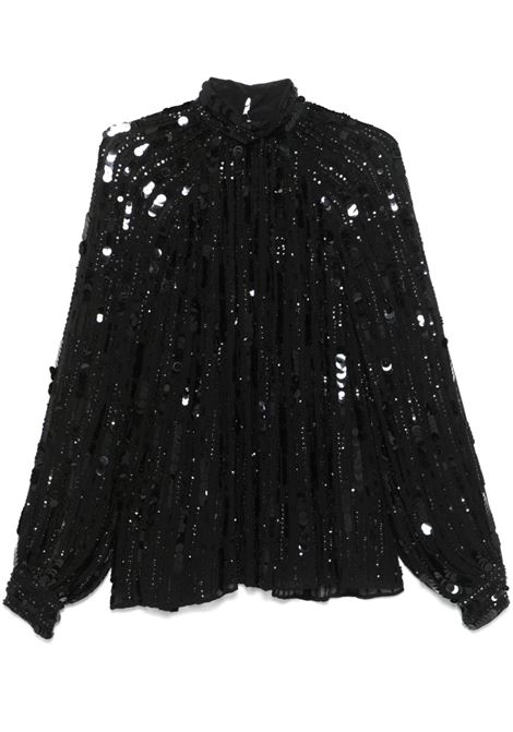 Black sequinned blouse Amen - women AMEN | Blouses | AMW24203009