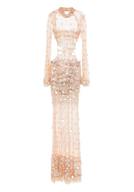 Nude beige sequined maxi dress Amen - women